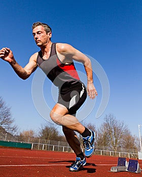 Sprint start in track and field