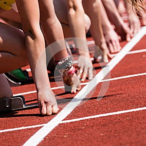 Sprint start in track and field