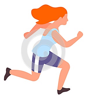 Sprinter girl. Woman running in sport race competition