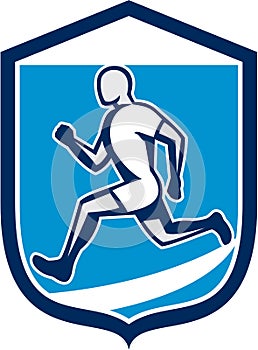 Sprinter Runner Running Shield Retro