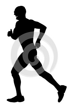 Sprinter runner vector silhouette illustration isolated on white background