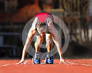 Sprinter's start in track and field