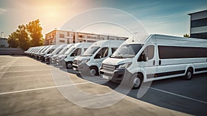 Sprinter Vans Lined Up at Dealership Ready for Business or Personal Use