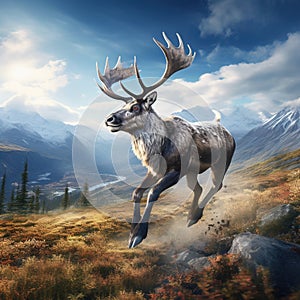 Sprinting Caribou