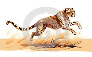 Sprinting Cheetah in the Vast Savanna Landscape -Generative Ai