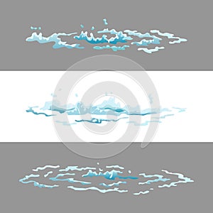 Sprite water splash animation. Shock waves on transparent background. Spray motion, spatter blast, drip. Clear water