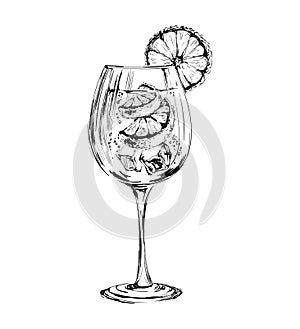 Spritz Hand Drawn Summer Cocktail Drink Illustration