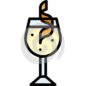 Spritzer Cocktail icon, Alcoholic mixed drink vector