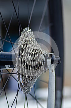 sprockets of a bicycle, advanced bicycle gearing system of a road racing bicycle