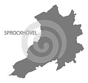 Sprockhövel German city map grey illustration silhouette shape