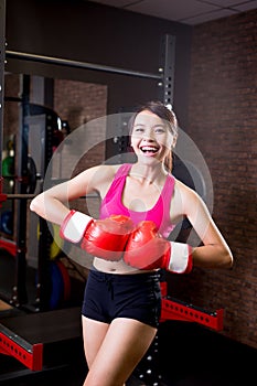 Sprot woaman with boxing