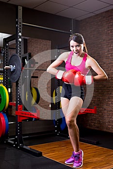 Sprot woaman with boxing