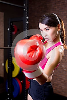 Sprot woaman with boxing