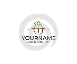 Sprout green logo template. Growth and prosperity vector design