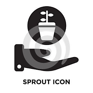 Sprout icon vector isolated on white background, logo concept of