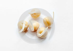 Sprouted peas close-up isolated on a white background