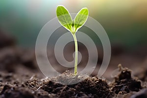 sprouting seedling macro photography ai generated