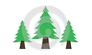 Spruce, Pine Trees, Fir Tree, Grass, Logo, Nature, Green, Icon set of Vector