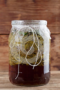 Spruce sprouts syrup - making of