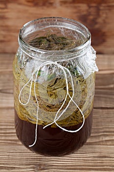 Spruce sprouts syrup - making of