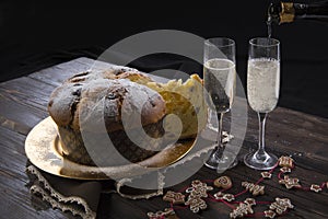 Spumante e Panettone di Natale