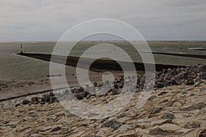 Spur Dikes At The North Sea Coast On Baltrum Island East Frisia Germany photo