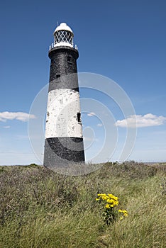 Spurn Point Lighthouse, Humberside, UK.