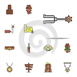 spurs for boots colored icon. Wild West icons universal set for web and mobile