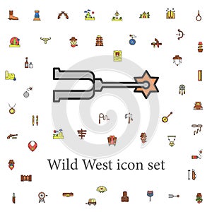 spurs for boots colored icon. wild west icons universal set for web and mobile