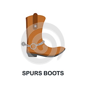 Spurs Boots flat icon. Color simple element from wild west collection. Creative Spurs Boots icon for web design