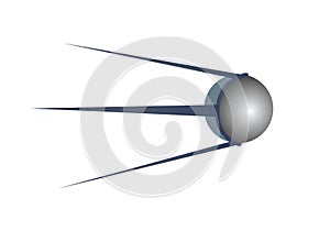 Sputnik One First of Earth Satellites Gray Icon