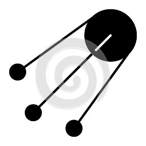 Sputnik solid icon. Satellite vector illustration isolated on white. Shuttle glyph style design, designed for web and