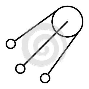 Sputnik thin line icon. Satellite vector illustration isolated on white. Shuttle outline style design, designed for web