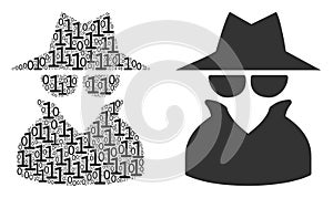 Spy Collage of Binary Digits