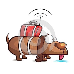 Spy dog - cartoon illustration.