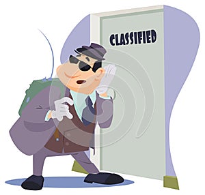 Spy eavesdropping. Illustration for internet and mobile website