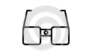 Spy glasses icon flat style vector image