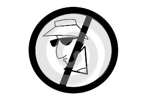 Spy hacker thief icon illustration cartoon speech bubble  security key and spy thief in laptop screen illustration drawing