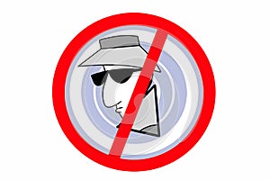 Spy hacker thief icon illustration cartoon speech bubble  security key and spy thief in laptop screen illustration drawing