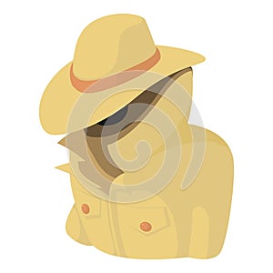 Spy icon, cartoon style