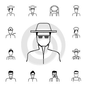 spy icon. Detailed set of Proffecions icons. Premium quality graphic design sign. One of the collection icons for websites, web de
