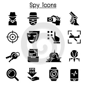 Spy icon set illustration graphic design