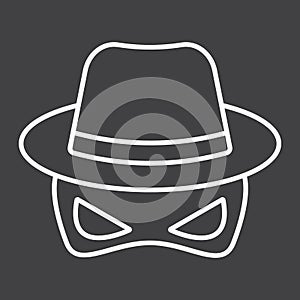 Spy line icon, incognito and agent