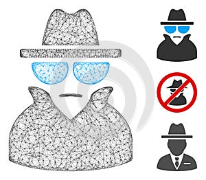 Spy Polygonal Web Vector Mesh Illustration