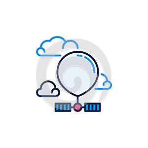 Spy Radiosonde in Sky with Clouds vector concept colored icon