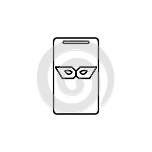 spy in smart phone icon. Element of cyber security icon for mobile concept and web apps. Thin line spy in smart phone icon can be