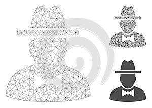 Spy Vector Mesh Wire Frame Model and Triangle Mosaic Icon