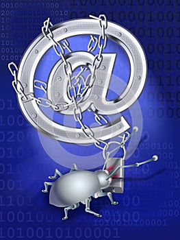 A spy virus breaks up e-mail