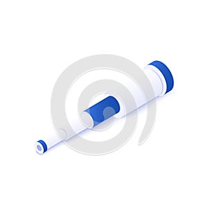 Spyglass icon illustration in isometric vector design. Futuristic spotting scope or refractor isolated on white background