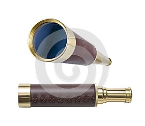 Spyglass or telescope isolated with clipping path included